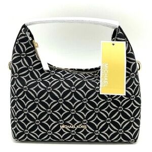 Michael Kors Ember Small Logo Jacquard Messenger Bag Black